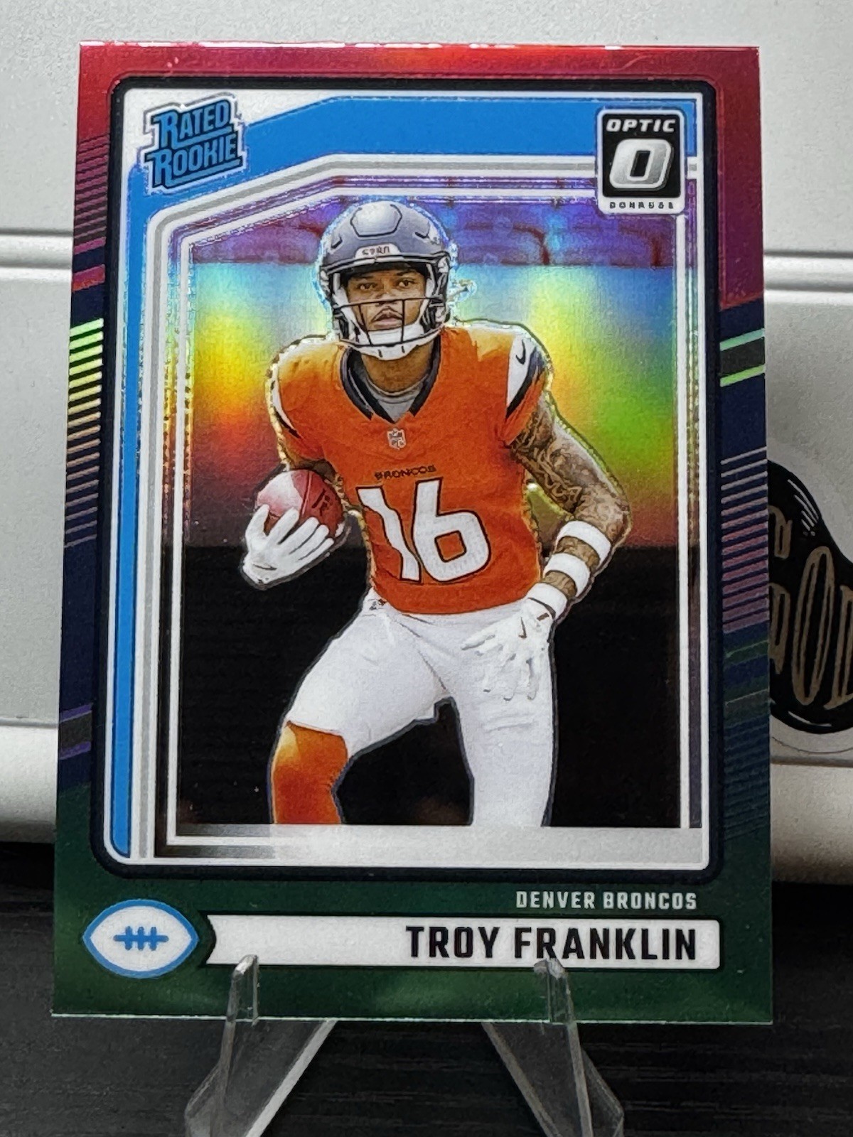 Troy Franklin #338 Red & Green (RC) Optic Preview - 2024 Donruss - Broncos