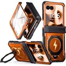 For Moto Razr Ultra 2025 Case Poetic With Magnetic Ring Stand Cover Orange