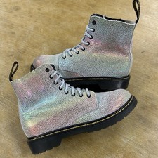 Dr Doc Martens 1460 Pascal J Multicolor Rainbow Iridescent Boots Junior Size 3