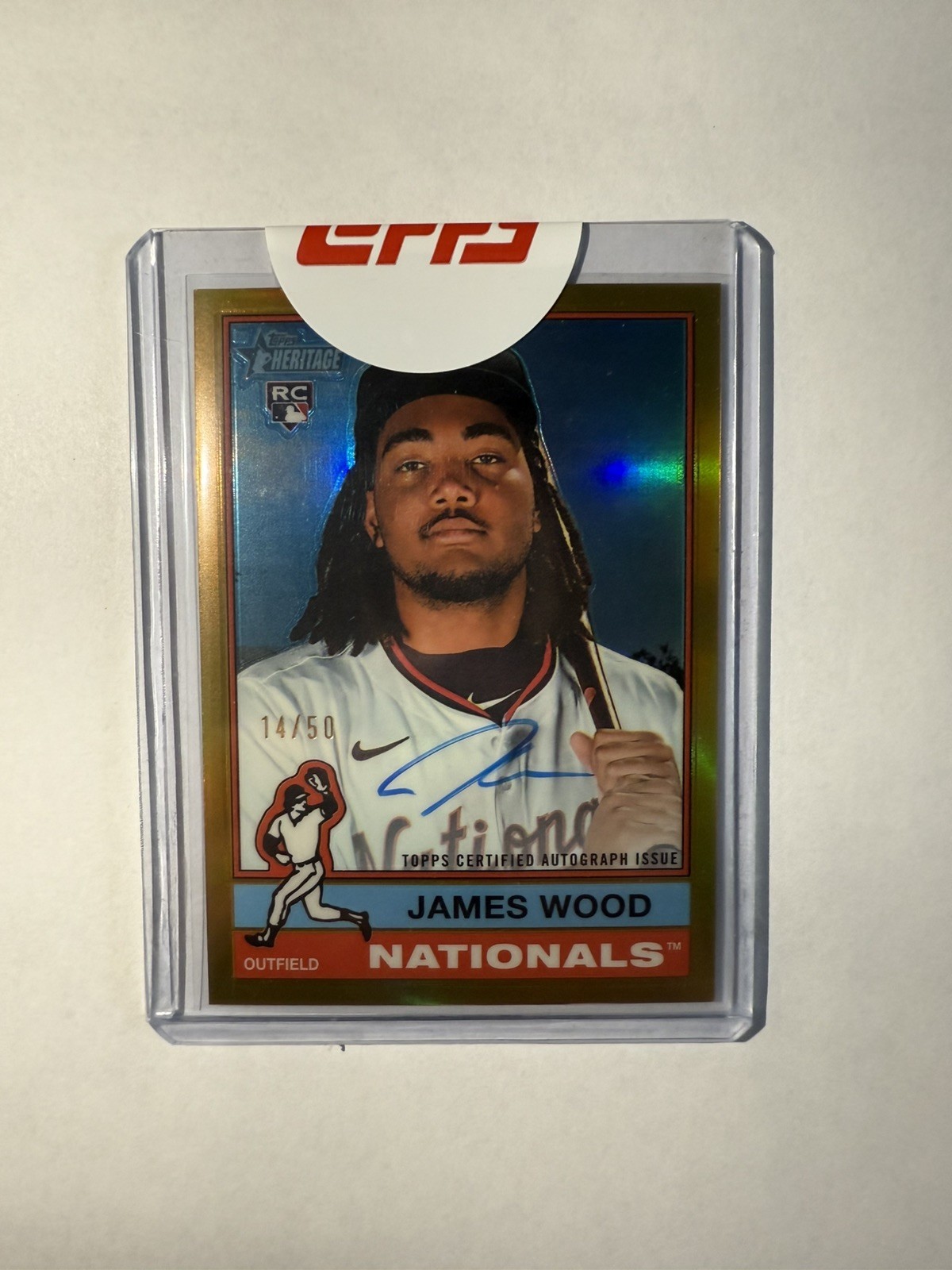2025 Topps Heritage - James Wood #231 Chrome Gold Border /50 (RC)