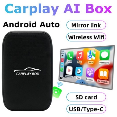 US Stock Wireless Carplay Android Auto AI box Adapter Converter Netflix YouTube