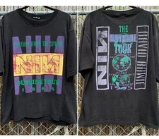 Vintage 1995 Nine Inch Nails David Bowie Outside Tour Two Sided T-Shirt Reprint
