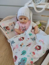 Rotkäppchen ❤Puppenbettwäsche❤PuppenwagenGarnitur❤Baby Born Handmade Neu