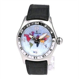 CORUM MENS BUBBLE GMT WORLD 383.250.20 AUTOMATIC WRISTWATCH STAINLESS STEEL BOX