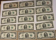 Lot Of Excellent USA $2 Bills - (United States Two Dollar Notes) x15 Inc 1963
