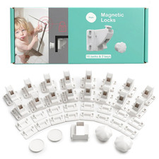 Magnetic Cabinet Locks for Baby Proofing, 16 Pack, 2 Keys