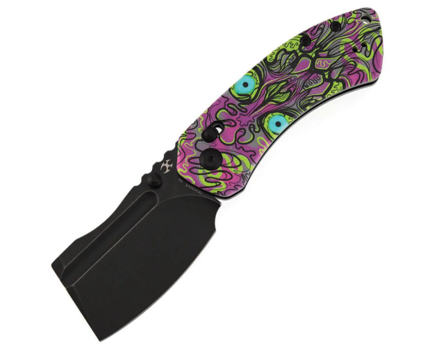 Kansept Korvid V Crossbar Lock Knife D2 Cleaver Jade G10 Undead