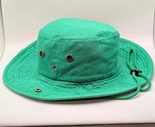 Gelante 100% Cotton Bucket Hat Size L/XL Solid Kelly Green Boonie Unisex Hiking