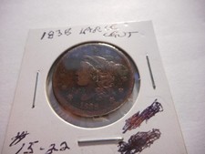 1838 Matron Head Large Cent Penny Coronet Head Large 1C Coin -#15-22