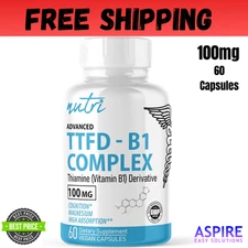 TTFD Thiamine B1 Supplement - 100Mg 60 Servings - Thiamine TTFD Supplement - wit