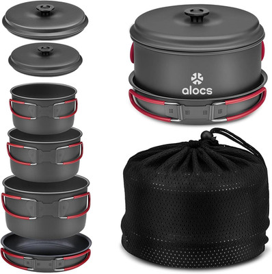 Camping Cookware Set Camping Gear, Compact Camping Pots and Pans Set, Durable Ha