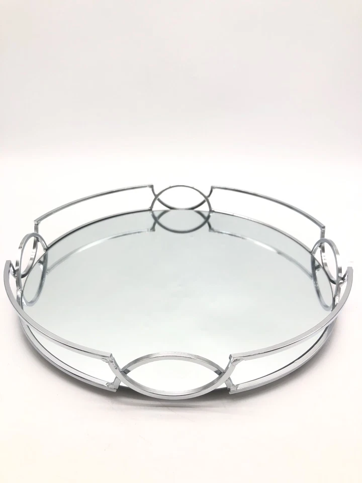 Elegante vassoio da portata in argento 30 cm HOME DECO FACTORY - KA6130 - Immagine 4 di 4