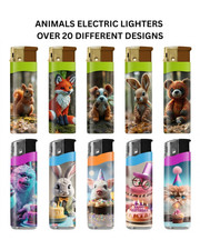 ANIMALS DESIGNS Electric LIGHTERS - Full Sets of 5 - MANY DIFFERENT DESIGNS