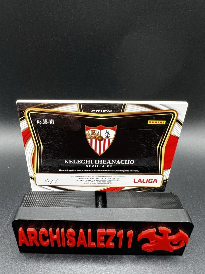 Kelechi Iheanacho 2024-25 Select La Liga - 1/1 Black Prizm Relic - Sevilla FC - Image 2 of 4