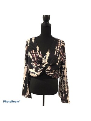 MATERIAL GIRL Womens Crop Top Bell Sleeve