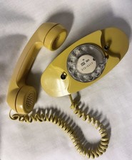 Vintage mid century Princess rotary phone Yellow 702B Bell System 1960s Untested