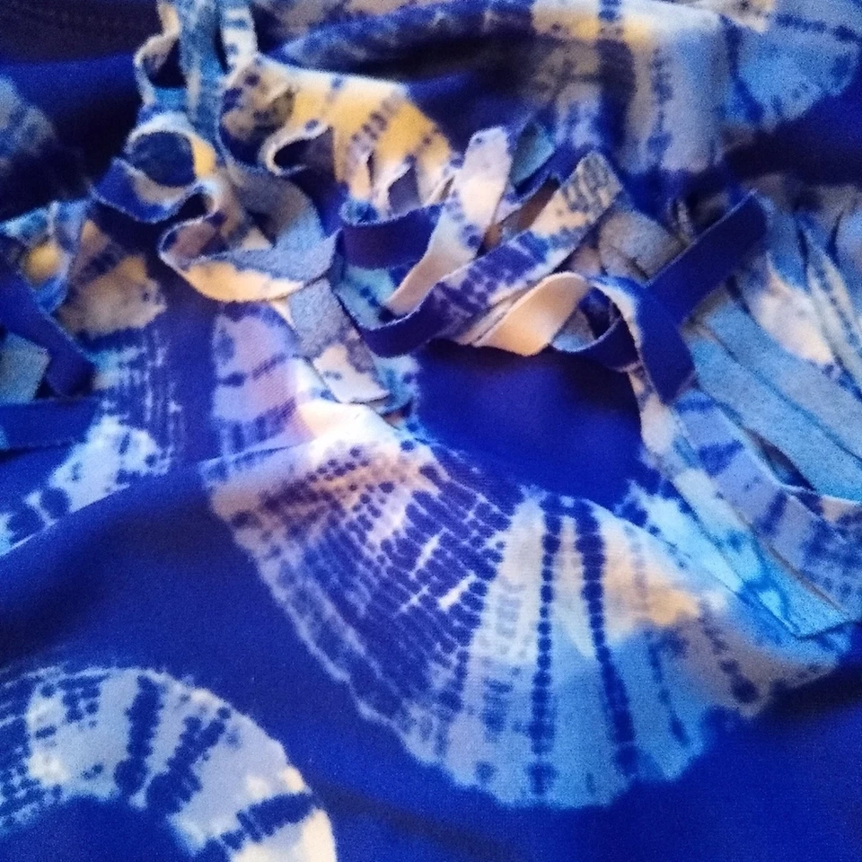 Xhilaration Girls Tie Dye blue swimsuit one piece. XL  Summer Fun - Image 2 of 4