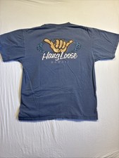 Vintage 2000s Hang Loose Hawaii Surf Wear Shaka Logo Shirt L Beach Graphic