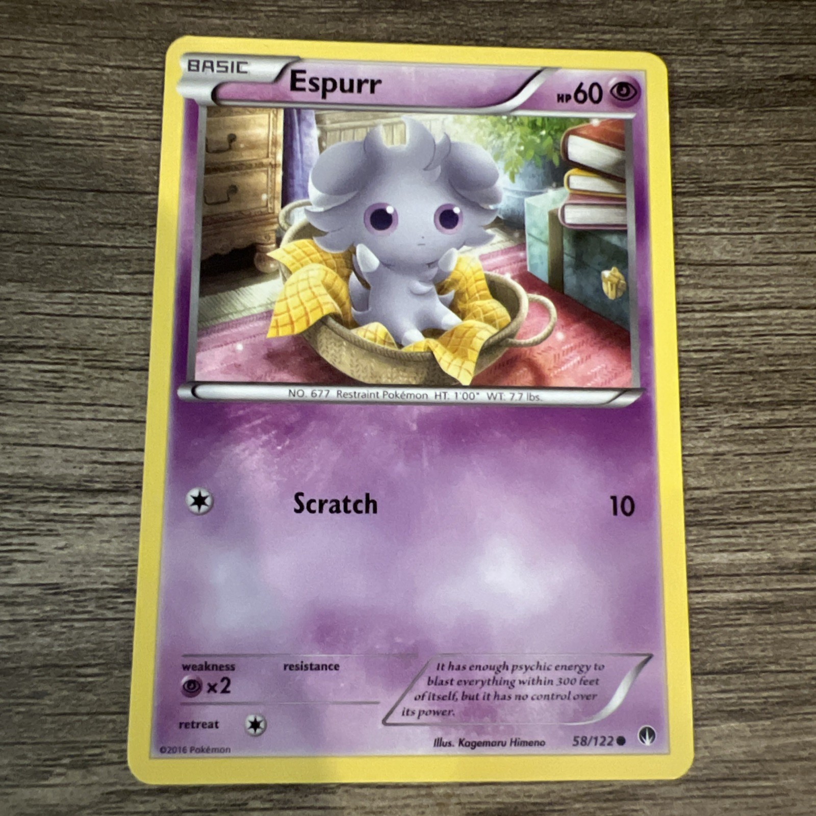 Espurr 58/122 - NM XY Breakpoint - Pokemon 2016 Common TCG Card