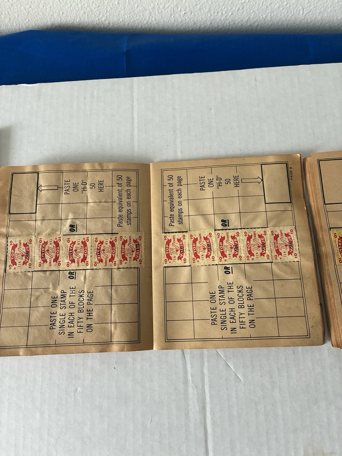 2 VINTAGE 1959 TOP VALUE DAYTON OHIO STAMP BOOK LOT Elephant Logo Used #82