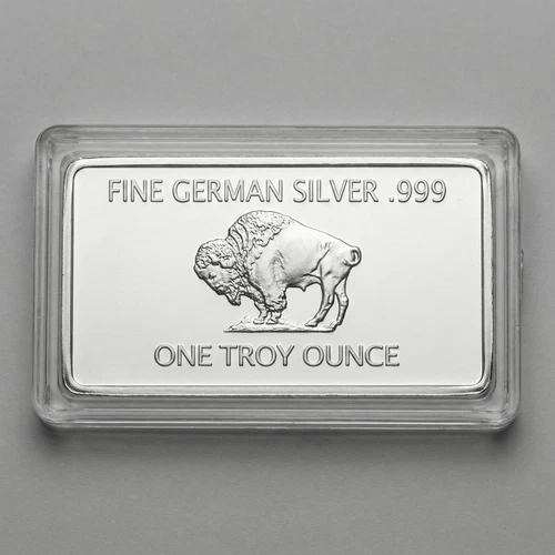 German Buffalo Design – 1 Troy Ounce German Silver Bar with Case