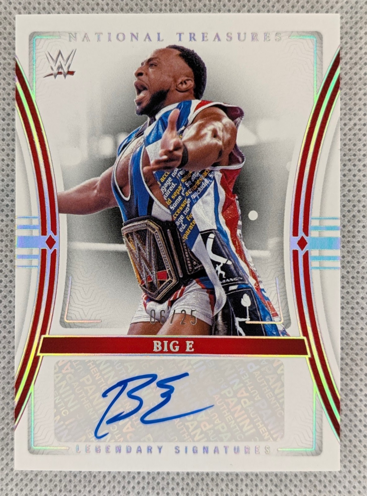 2024 National Treasures WWE - Big E - Legendary Signatures Auto HOLO SILVER /25 view 1
