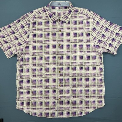 Tommy Bahama Hawaiian Shirt Mens 2XL Silk Coolmax Blend Island Zone Cruise Beach