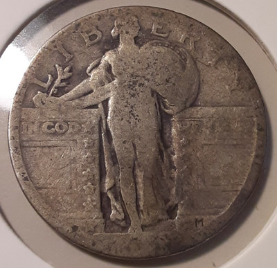 Dateless Standing Liberty Quarter 90% silver 25c Type 2 stars (#102o-13042/77)