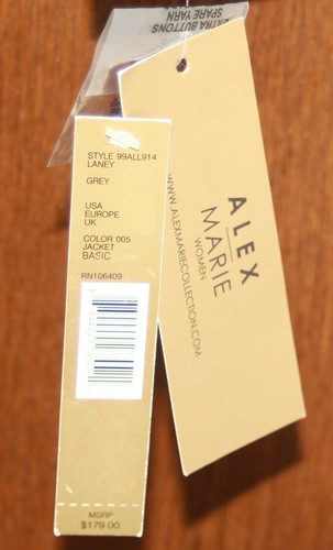 ALEX MARIE Womens New $179 Suit Separate Coat Jacket Blazer Gray Plus 26W 4X NWT - Picture 7 of 7
