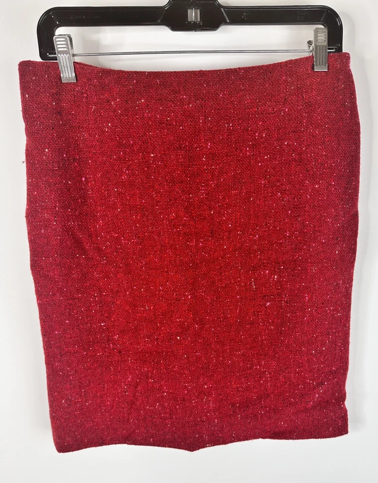 Traje para mujer Akris Punto 6 rojo blazer falda mezcla de lana bolsillos tejidos manga 3/4 Foto 3 de 4