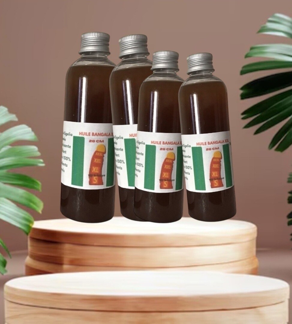 Huile de kigelia africain pressée à froid lot de 4 x 100ml pour massage et soin galbant buste