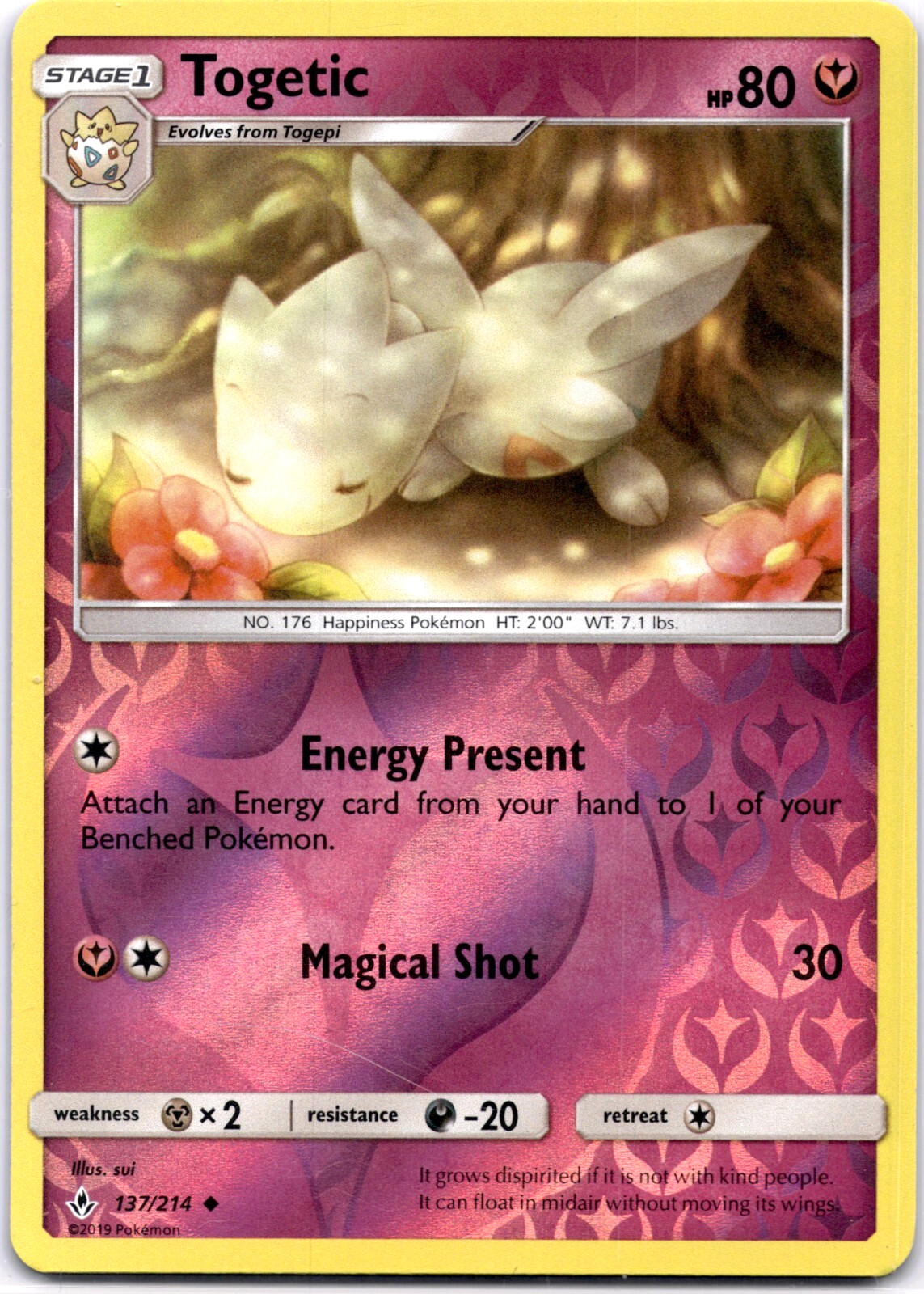 Pokemon TCG Togetic 137/214 Unbroken Bonds Reverse Holo Rare Near Mint-