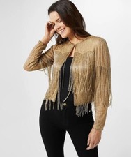 Biba Embellished Jacket Gold Size 10/s