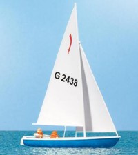 Preiser 10679 Segler (3) Segelboot "Korsar" 1:87 Spur H0 Neu OVP