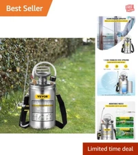 Efficient 1.5 Gallon Stainless Steel Weed Sprayer with Adjustable Brass Nozzle