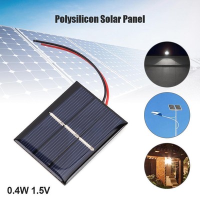 0.4W 1.5V Solar Panel with Wire Mini Solar System DIY for Battery Cell Charger