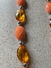 VINTAGE CHUNKY ORANGE BEADED NECKLACE & MATCHING PIERCED EARRINGS — photo 2