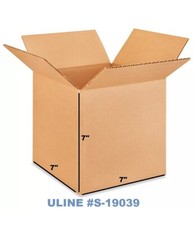  12 ULINE S-19039 7" x 7" x 7" 32ECT Corrugated Packing  Shipping Boxes