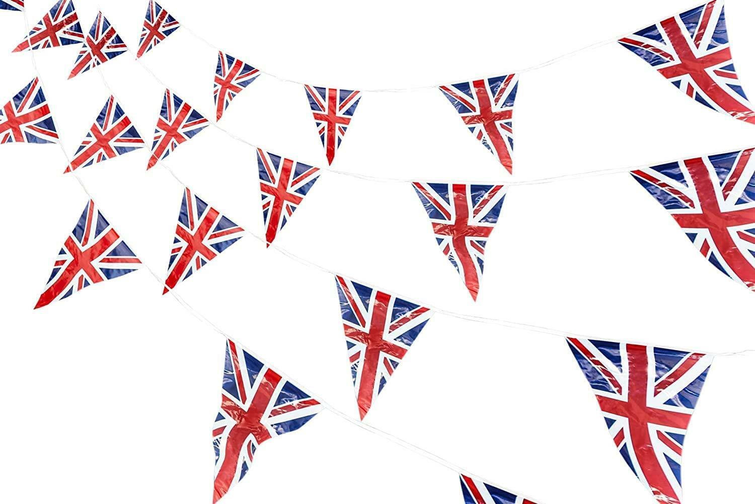 40m Union Jack Bunting Banner con 100 Bandiere triangolari Sport
