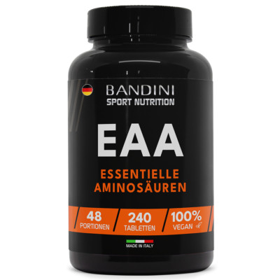 Bandini  EAA 240 TABLETS Essential Amino Acids - Mit 9 Aminosäuren vor und nach