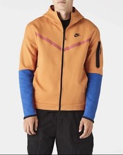 Nike Sportswear Tech Fleece Hoodie Hot Curry Pink Blue CU4489-808 Mens Sz M-Tall