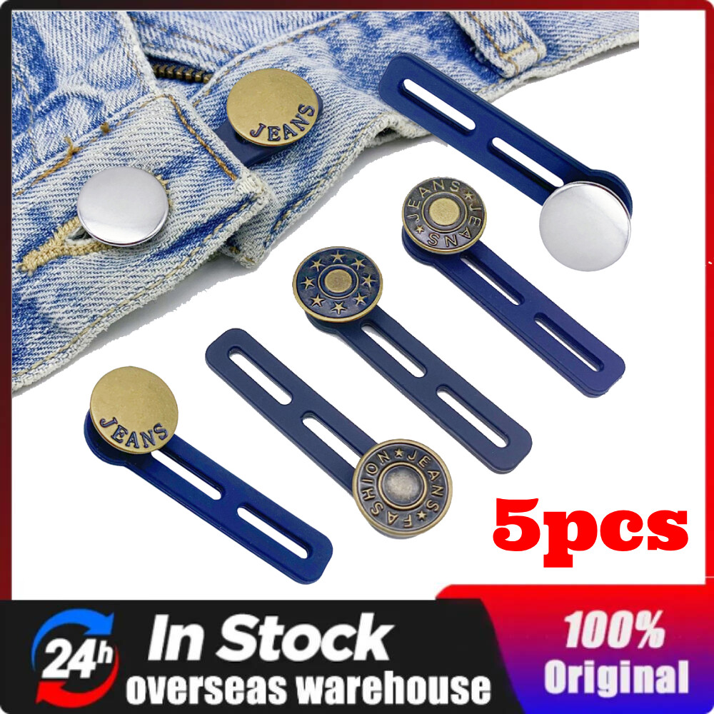 5PCS Expander Button Pants Waist Extender Metal Adjustable Retractable For Jeans