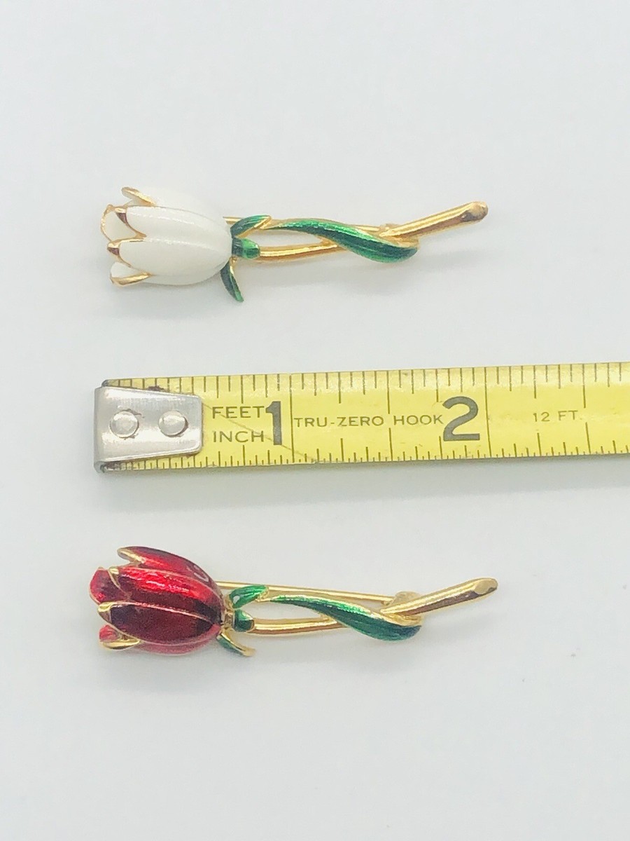 Lot Of 2 Vtg Signed A2939 SPHINX? Red White Green Enamel