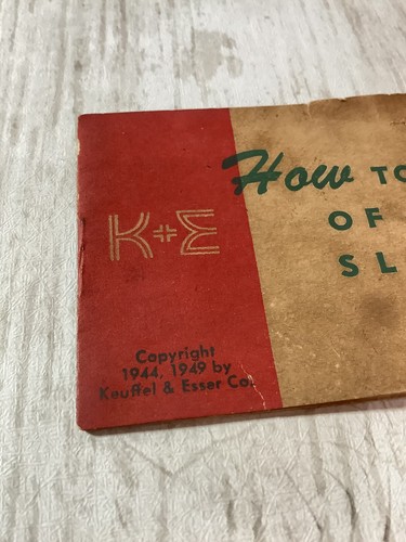 Orig. SLIDE RULE paper item 1944 K&E How to take care of slide rule DUPLEX 12pgs - Picture 3 of 6