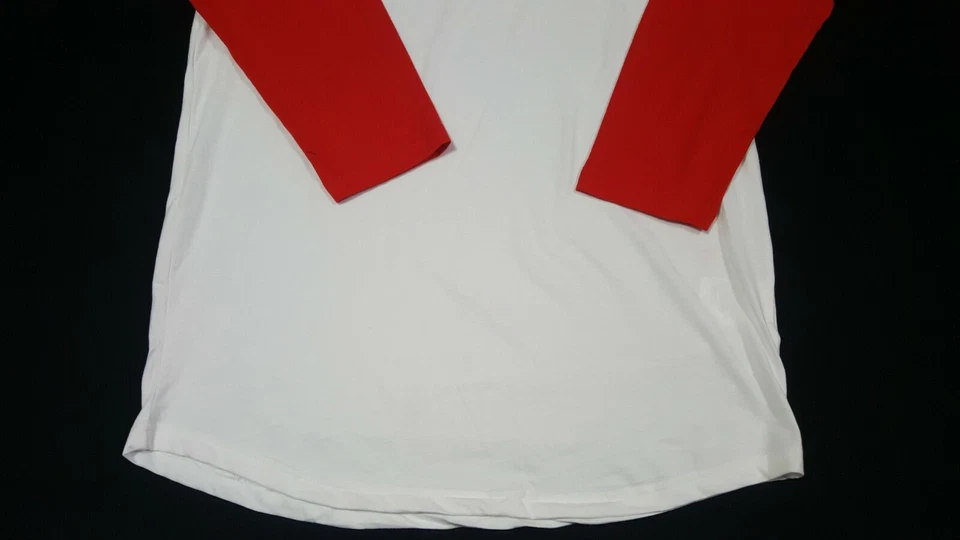 Camiseta Under Armour Tech para Hombres Heatgear Manga 3/4 Raglán Talla Mediana Roja Blanca Foto 2 de 4