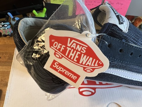 SS11 2011 Rare Supreme X VANS Old Skool 92 Mesh Navy Receipts DS US 11 Box Logo - Picture 3 of 14