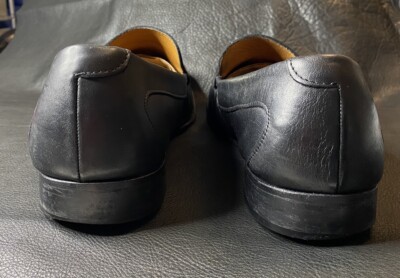 Tasso Elba Black Leather Horsebit Loafers 11-M Casual Work  display picture 1
