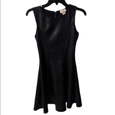 Love Ady Dress Womens Sz S Sleeveless Skater vegan Leather feminine ballet fairy
