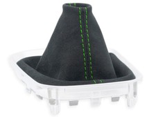 SCHALTMANSCHETTE HYUNDAI i30 III 2016-24 SCHALTSACK SCHWARZ ALCANTARA NAHT GRUN