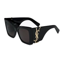 Saint Laurent SL M119 BLAZE-001 Black Gold YSL LOGO Cat Eye AUTHENTIC Sunglasses